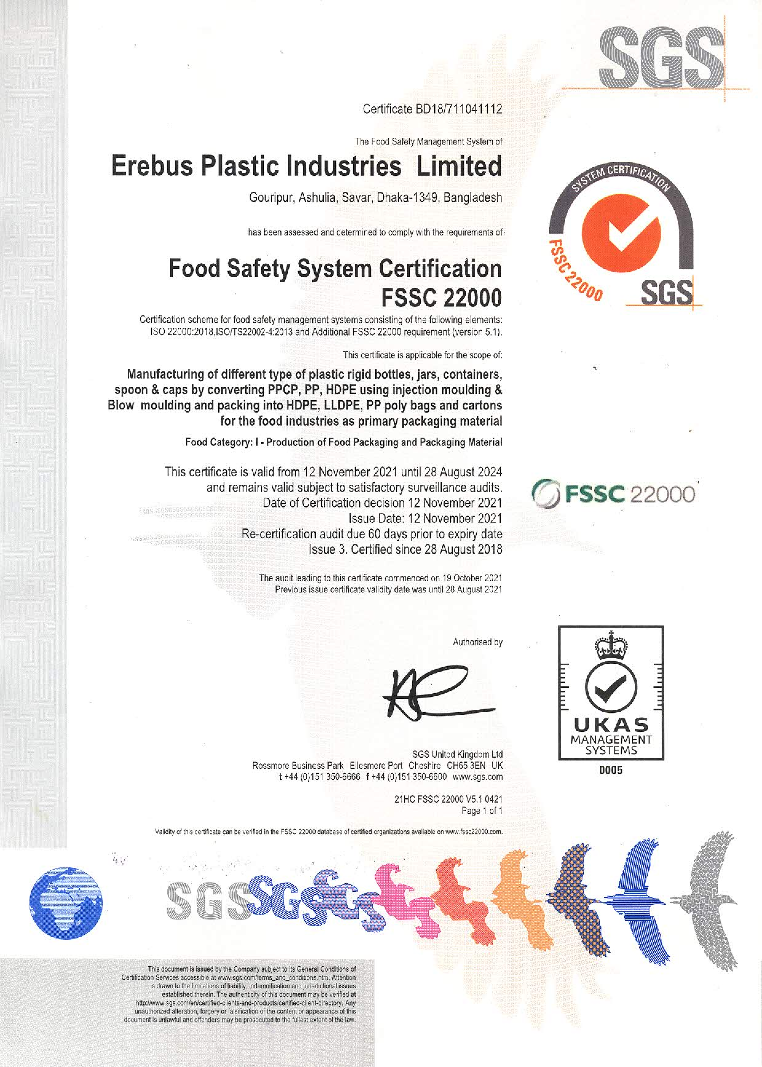 SGS-FSSC-22000 -Erebus